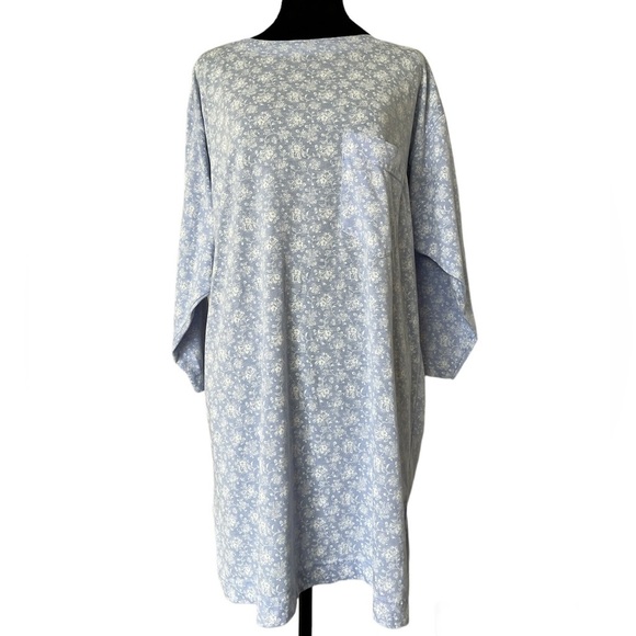 Victoria’s Secret Vintage Retro Night Shirt - Light Blue Floral Print Size M/L - Picture 1 of 4